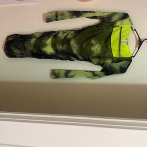 Size small. Green and black Mesh dress from Fashion Nova